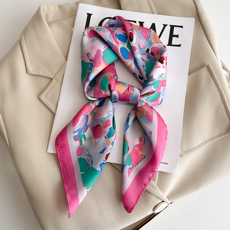 Luxury Bags Duffle - Luxury Floral Print Square Silk Scarf