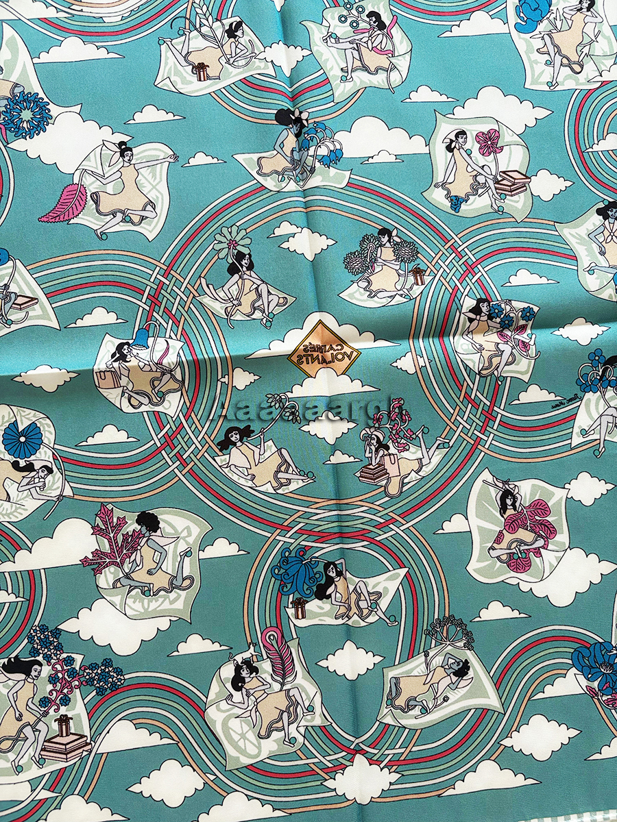 Double Faced Print Scarf Silk  - đánh giá và giá Luxury Bags Hong Kong