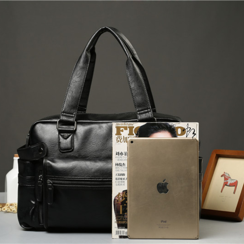 Men PU Leather Briefcase Top-H - đánh giá và giá Luxury Bags With Zipper